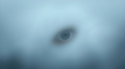 Obraz premium Scary eye shrouded in thick fog, emphasizing depth and mystery