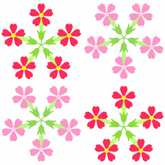 June 24th Birth Flower Garden Verbena Graphic Design Pattern 1