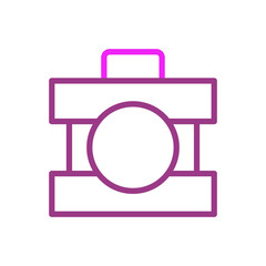 Modern suitcase icon featuring minimalist design with vibrant color gradient