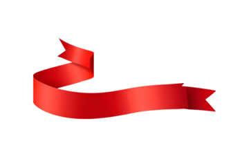 red ribbon on white background