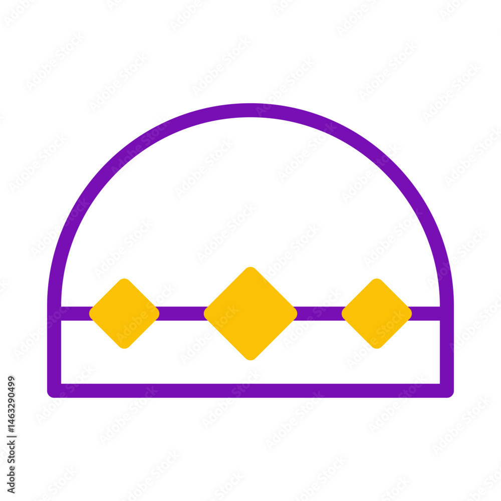 Poster minimalist depiction of an arched structural element accented with geometric shapes