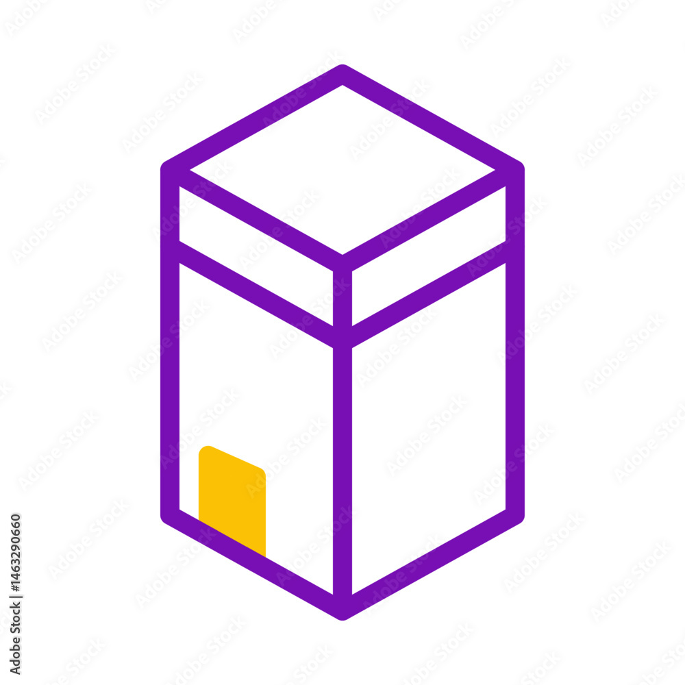 Poster minimalist isometric cube design conveying simplicity and dimensional perspective