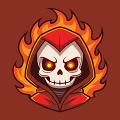 skull in flames