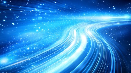 Abstract blue light streaks