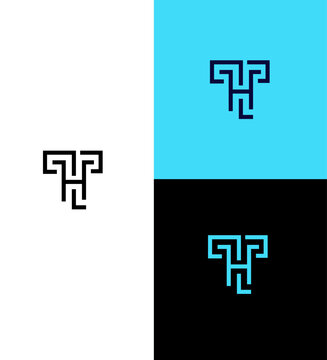 Abstract Monogram Logo Design Interlocked THL Letters, Modern Style
