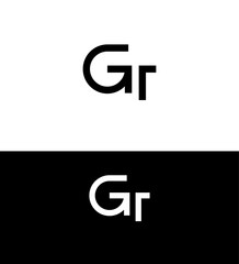 Modern Minimalist GT Logo Design Black, White, Interlocking Letters