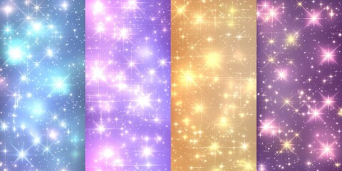 Glimmering Celestial Sparkle: A Multicolored Galaxy of Twinkling Stars Background