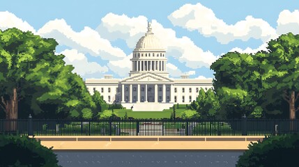 Fototapeta premium pixel art of washington