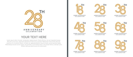 logo anniversary set.  brown and black color on white background for special event