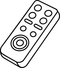 remote control outline vector illustration, line art