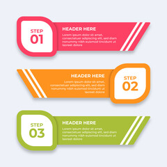 Threestep process with placeholders for text.