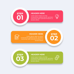 Threestep process with placeholders for text.