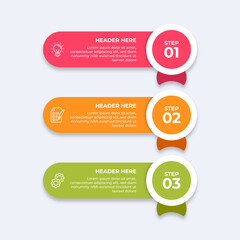 Threestep process with placeholders for text.