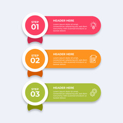 Threestep process with placeholders for text.