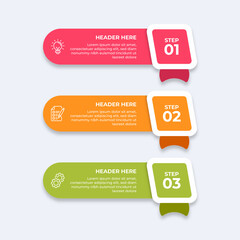 Threestep process with placeholders for text.