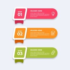 Threestep process with placeholders for text.