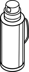 tea flask outline vector illustration, line art