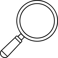 magnifying glass outline vector illustration, line art
