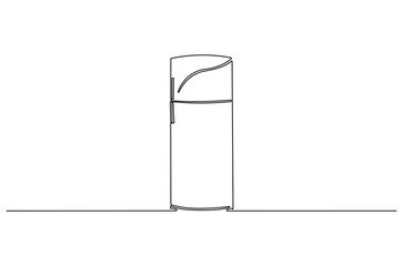Continuous one line drawing of Refrigerator. Single line drawing illustration of Freezer Fridge. Freezer concept vector art. Doodle line illustration.