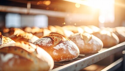 freshly baked bread, coming out of the oven