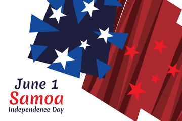 June 1, Independence Day of Samoa vector illustration. Suitable for greeting card, poster and banner.