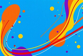Abstract blue textured background with vibrant colorful shapes and dynamic lines, covers, pattern