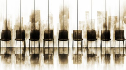The seating arrangement awaits for the leadership candidates.