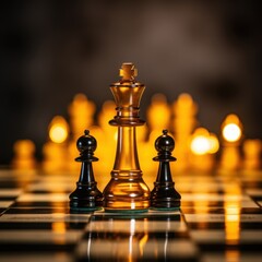 Chess king with his troop