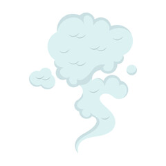 Comic Smoke Clouds Element. Isolated on White Background. Vector Illustration.