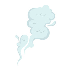 Comic Smoke Clouds Element. Isolated on White Background. Vector Illustration.