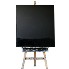  Midnight Muse A Black Canvas on an Easel [Transparent Background PNG]