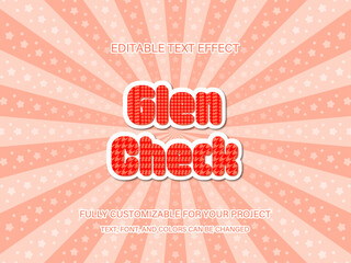 Glen Check Text Effect - Editable Houndstooth Typography