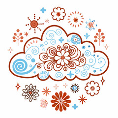 set of vector snowflakes