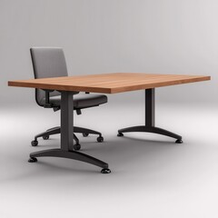 Modern Office Desk with Sleek Design and Ergonomic Chair Setup