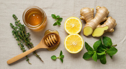 Ginger honey lemon herbal ingredients