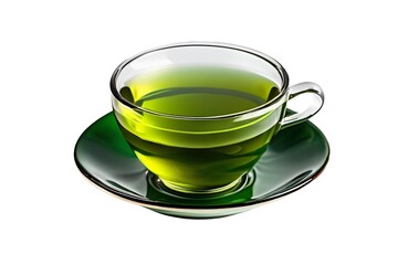 cup of green tea isolated on transparent background