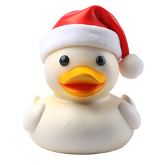 Fototapeta premium Adorable Christmas Rubber Duck: Festive Holiday Decoration