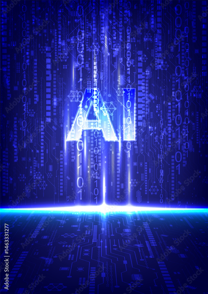 Poster abstract artificial intelligence technology background concept.