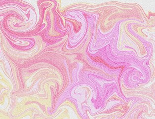 Fototapeta premium Elegant abstract background featuring vibrant pink, peach, and yellow watercolor swirls in a marble texture