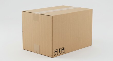 Brown Cardboard Box On White Background