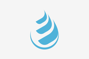 Modern blue abstract water logo