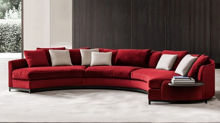 Curved Sectional Sofa in Bold Tones for Modern Spaces