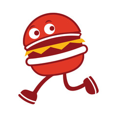 Funny burger vector illustration icon