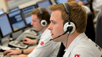 Dispatcher Working with Emergency Response Team