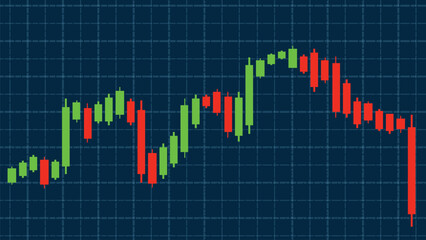 Dynamic Stock Market Candlestick Chart Illustration