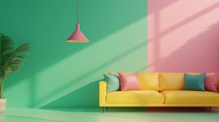 Curved Sofa in Vibrant Colors with Modern Design