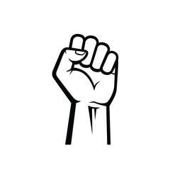 Powerful black and white fist raised in protest symbolizing strength and solidarity