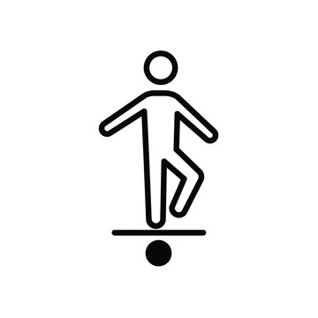 Balancing act symbol depicting equilibrium stability and effort with simple minimalistic design