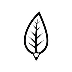 Minimalist black and white leaf design combining nature and creative pencil concepts