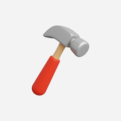 3d Realistic Hammer Icon vector illustration